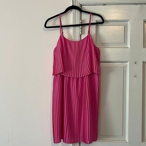 Pink Accordion Pleated Dress